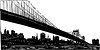 Opinión del horizonte de Nueva York bajo el puente | Ilustración vectorial