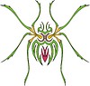 Vector clipart: symmetrical spider tattoo
