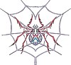 Симметричное тату паук на паутине | Векторный клипарт