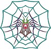 Vector clipart: symmetrical spider & web tattoo