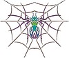 симметричное тату паук на паутине