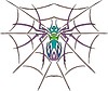 symmetrical spider & web tattoo