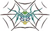 симметричное тату паук на паутине