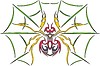 Векторный клипарт: симметричное тату паук на паутине