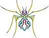 Vector clipart: symmetrical spider tattoo