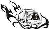 Vector clipart: truck flame