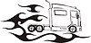 Vector clipart: truck flame