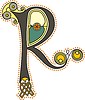 Celtic letra inicial R | Ilustración vectorial