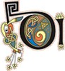 Vector clipart: celtic initial letters DI