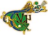 Vector clipart: celtic initial letters TVN with bird