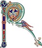 Vector clipart: medieval initial letter R