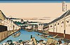 Vektor Cliparts: Hokusai. Die Nihon-Brücke in Edo