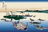 Hokusai. Die Insel Tsukuda in der Provinz Musashi