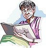 Vector clipart: man reading Bible