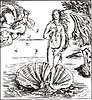 Vector clipart: Birth of Venus; by S. Botticelli