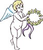 Vector clipart: angel with wreath