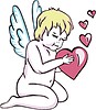 Vector clipart: angel with hearts