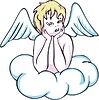 Vector clipart: angel on a cloud