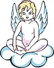 Vector clipart: angel on a cloud