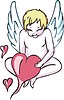 Vector clipart: angel with hearts