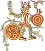 Vector clipart: aztec victim of the ritual sacrificial combat named tlahuahuanaliztli o tlauauaniliztli