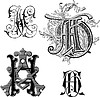 Vector clipart: monograms AH