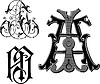 Vector clipart: monograms AJ