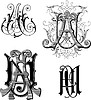 Vector clipart: monograms AU