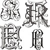 Vector clipart: monogram FR