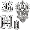 Vector clipart: monogram HK