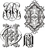 Vector clipart: monogram HO