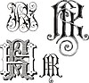 Vector clipart: monogram HR