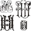 Vector clipart: monogram HU