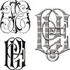 Vector clipart: monogram PE