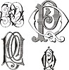 Vector clipart: monogram PQ