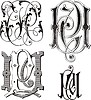 Vector clipart: monogram PU