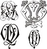 Vector clipart: monogram QV