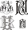 Vector clipart: monogram RU