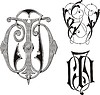 Vector clipart: monogram WJ