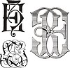 Vector clipart: monogram ZE