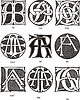 Vector clipart: monograms AE - AG