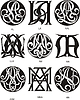 Vector clipart: monograms AL - AN