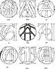 Vector clipart: monograms ASA - AU