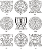 Vector clipart: monograms AV - AZ