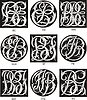 Vector clipart: monograms BE - BG