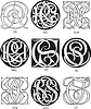 Vector clipart: monograms CR - CT