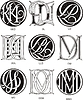 Vector clipart: monograms DKK - DM