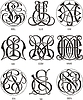 Vector clipart: monograms ELE - EN