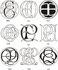 Vector clipart: monograms ENN - EQ