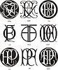 Vector clipart: monograms FNF - FP
